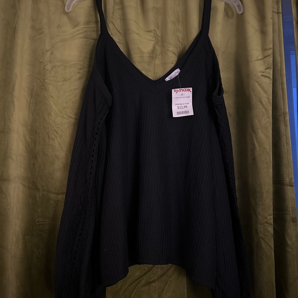 Black Knit V-Neck Sweater